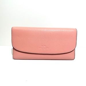 Coach Pebble Leather Checkbook Wallet - Blush